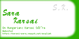 sara karsai business card